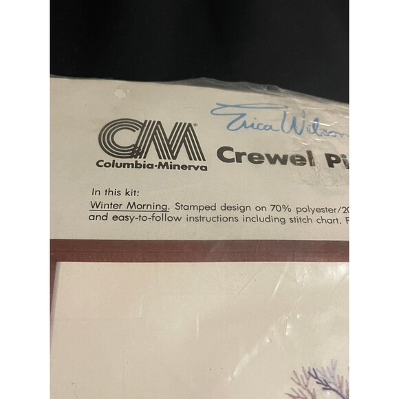 1980 NOS Columbia-Minerva Erica Wilson Crewel Picture Kit Winter Morning 20x24 - Picture 5 of 7